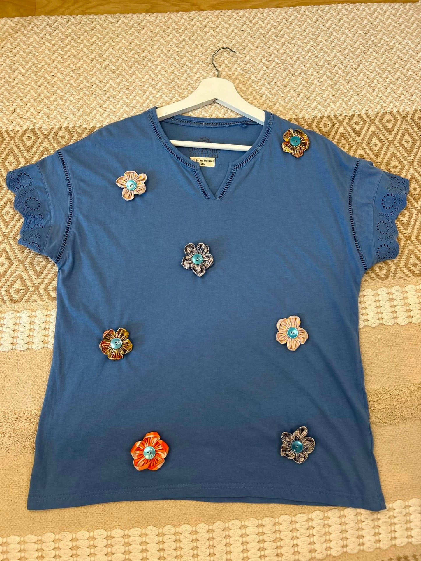 T-shirt Upcyclé Fleurs Multicolores
